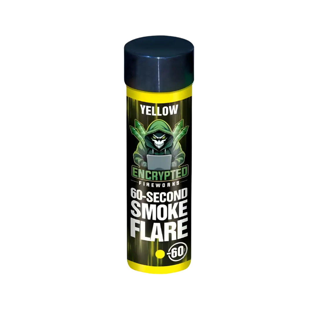 Yellow Smoke Flare 60 Seconds By Encrypted Fireworks