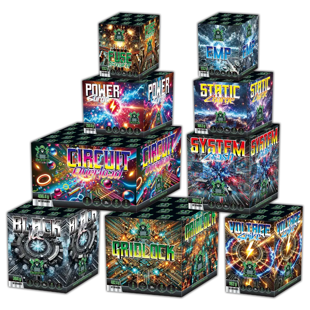 Blackout By Encrypted Fireworks 9 Barrage Pack Contents